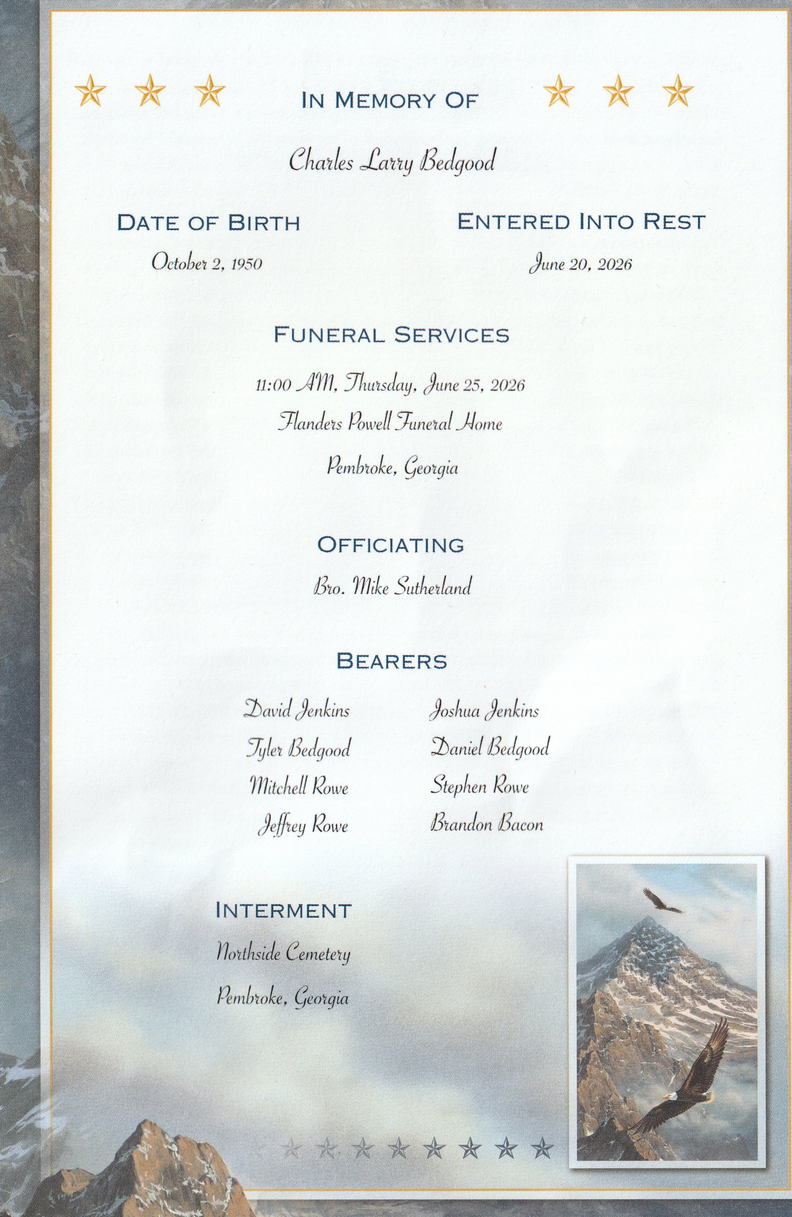 Charles Bedgood Funeral Service Page 3